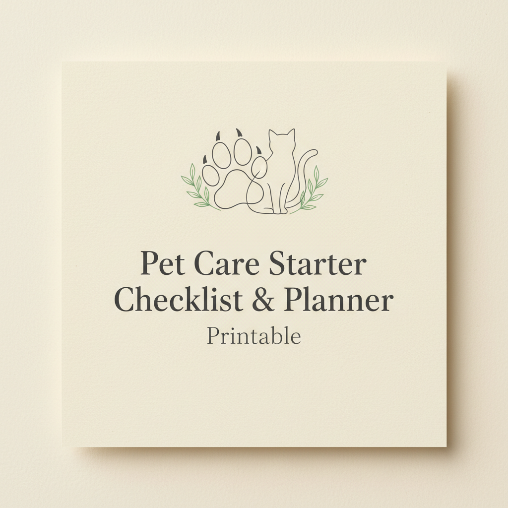 Pet Care Starter Checklist & Planner (Printable)